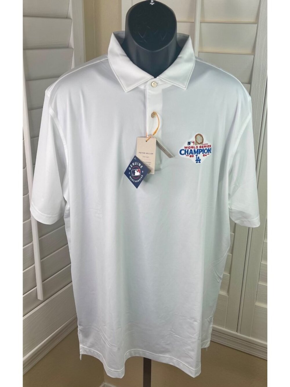 Peter Millar Crown Sport MLB World Series Champion Dodgers Polo Shirt - Men’s XL